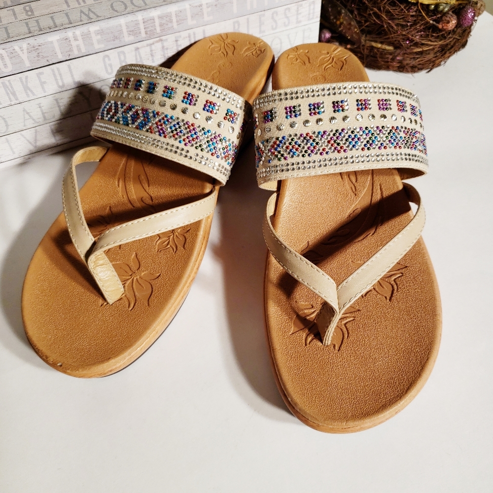 Womens Lady Godiva Embellished Strappy Sandals 8.5